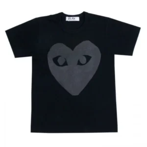 PLAY BLACK T-SHIRT BLACK HEART SCREENPRINT