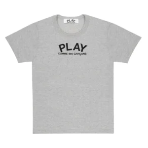 PLAY T-SHIRT BLACK SMALL LOGO AND HEART ON BACK