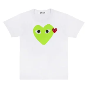 PLAY T-SHIRT PASTEL HEART AND RED EMBLEM (GREEN)